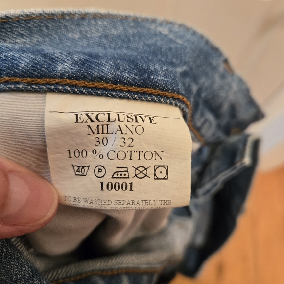 Vintage Y2K Jeans 32 Mid Rise Blue Pocket Medium Light Wash Cotton Straight Leg - Picture 12 of 12